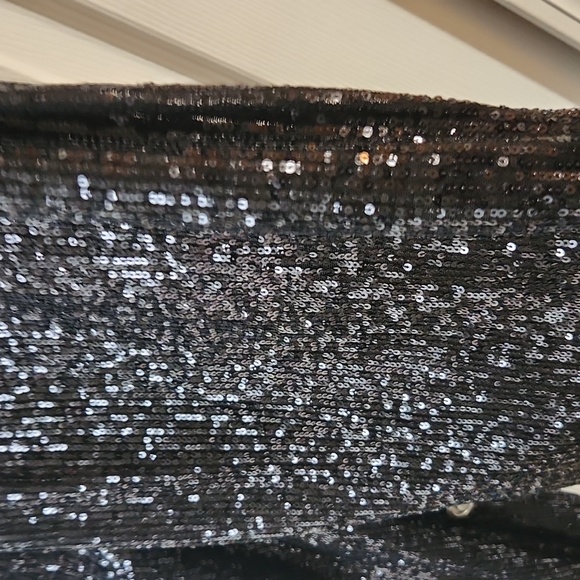 CeCe Womens Wide Leg Pants Pull-On Elastic Waist High Rise, Sequined fully lined - Picture 7 of 7